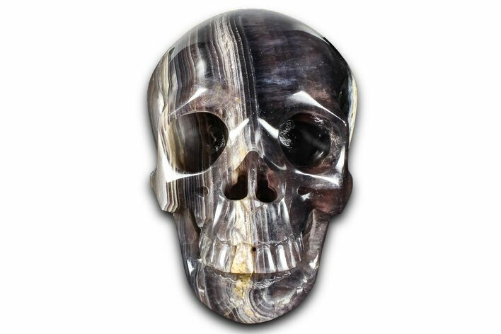 Realistic, Banded Purple Fluorite Skull #378666